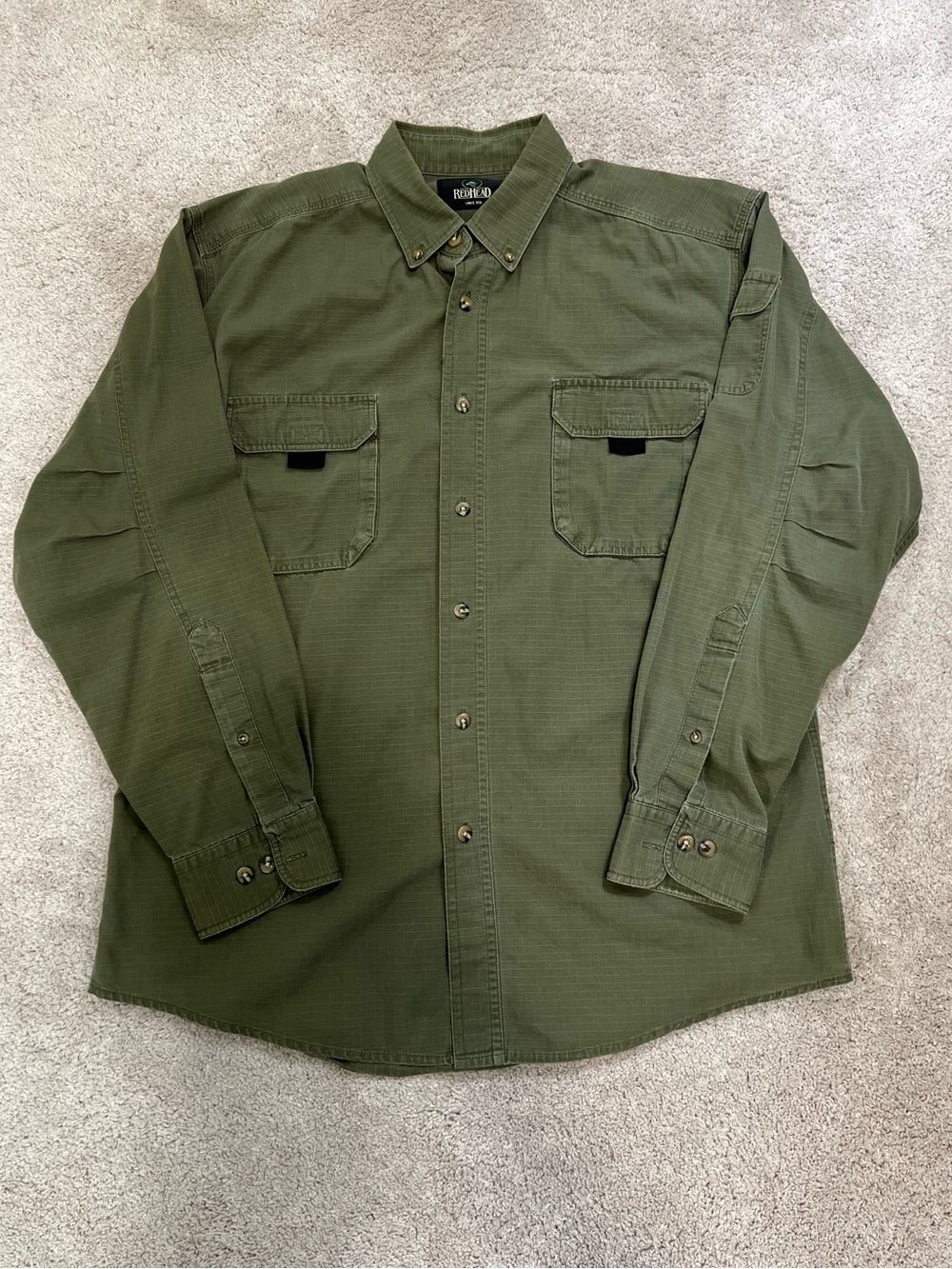 Vintage RedHead Olive Green Ripstop Hunting Field Shirt
